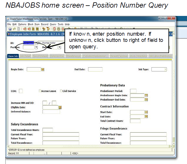 position number query start field
