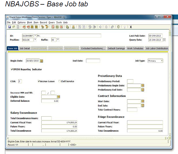 Base job tab