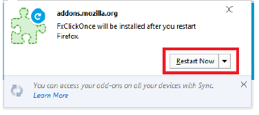 Restart Firefox Now screenshot