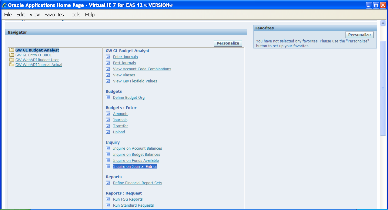 image of Inquire on Jouranl Entries in EAS