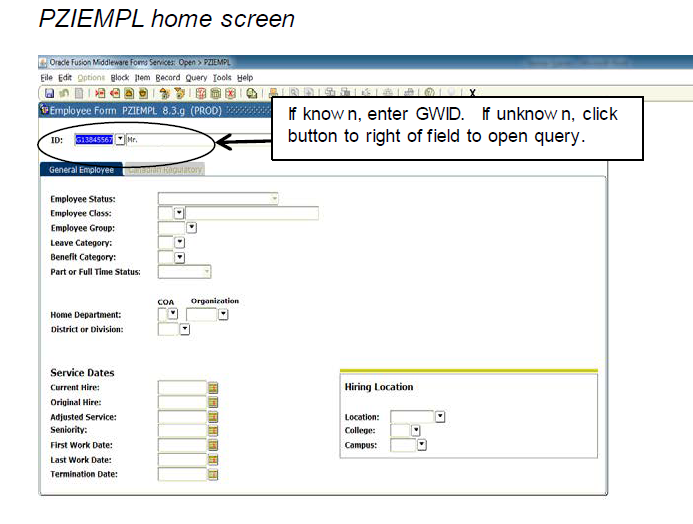 Searching for employee